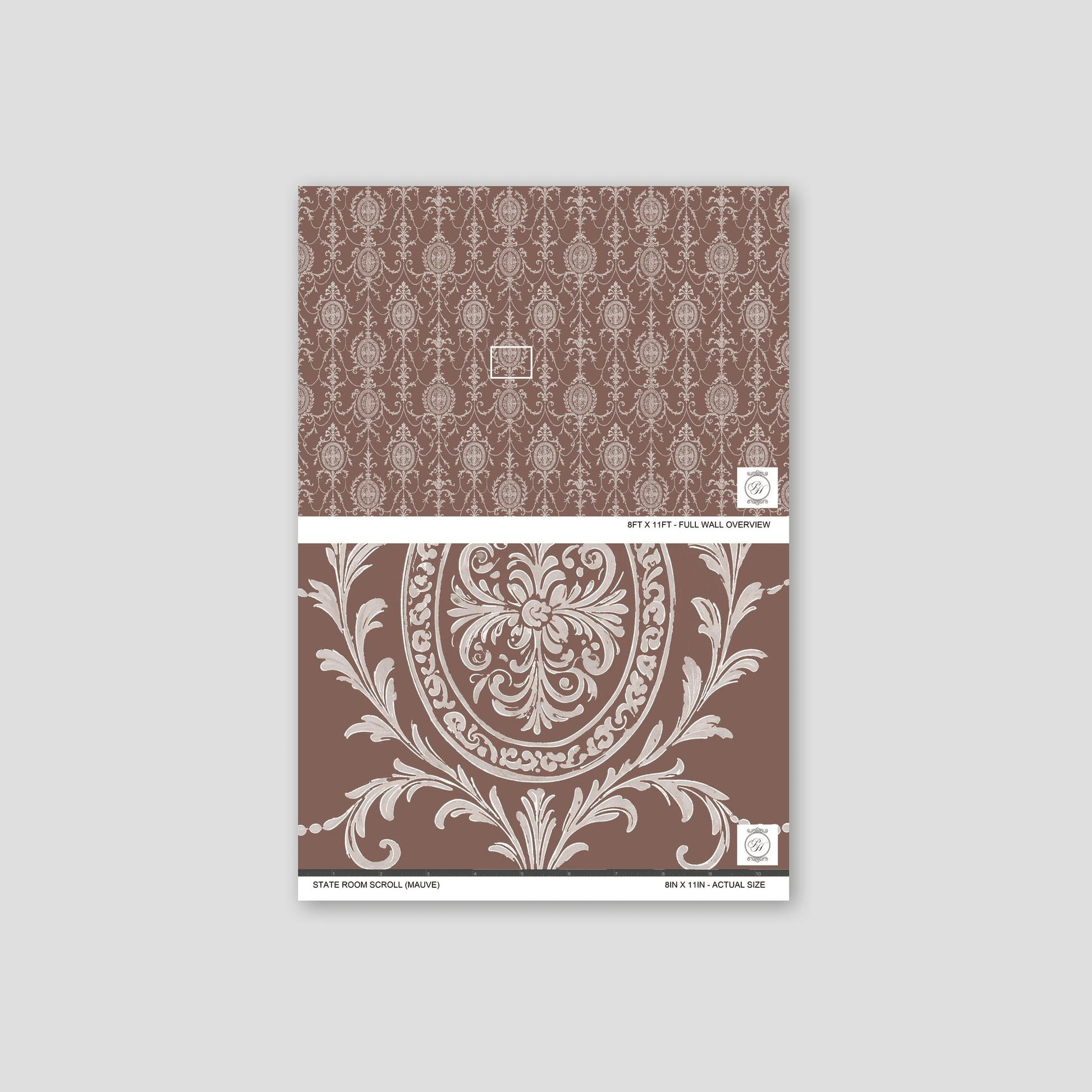 State Room Scroll (Mauve) Wallpaper