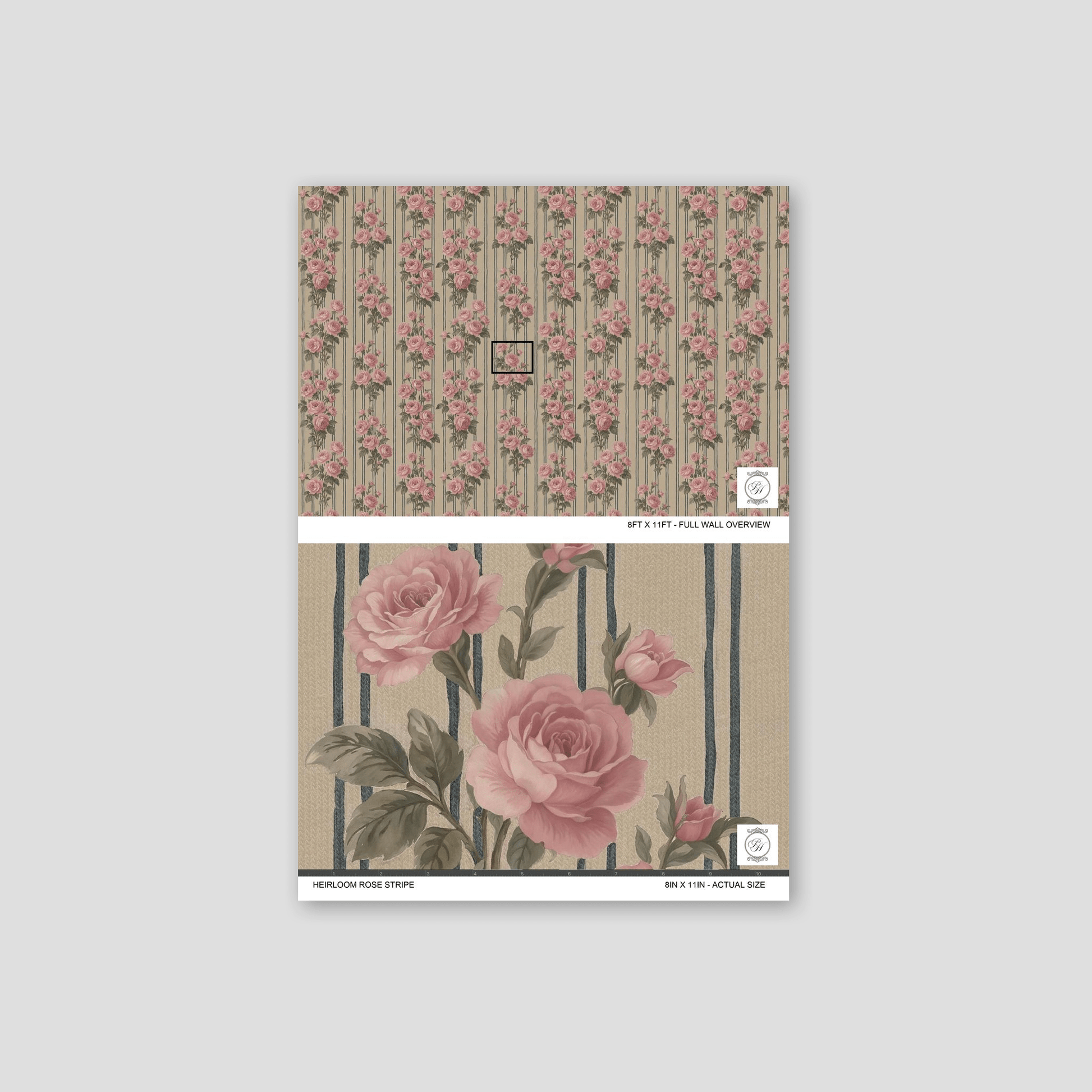 Heirloom Rose Stripe Wallpaper