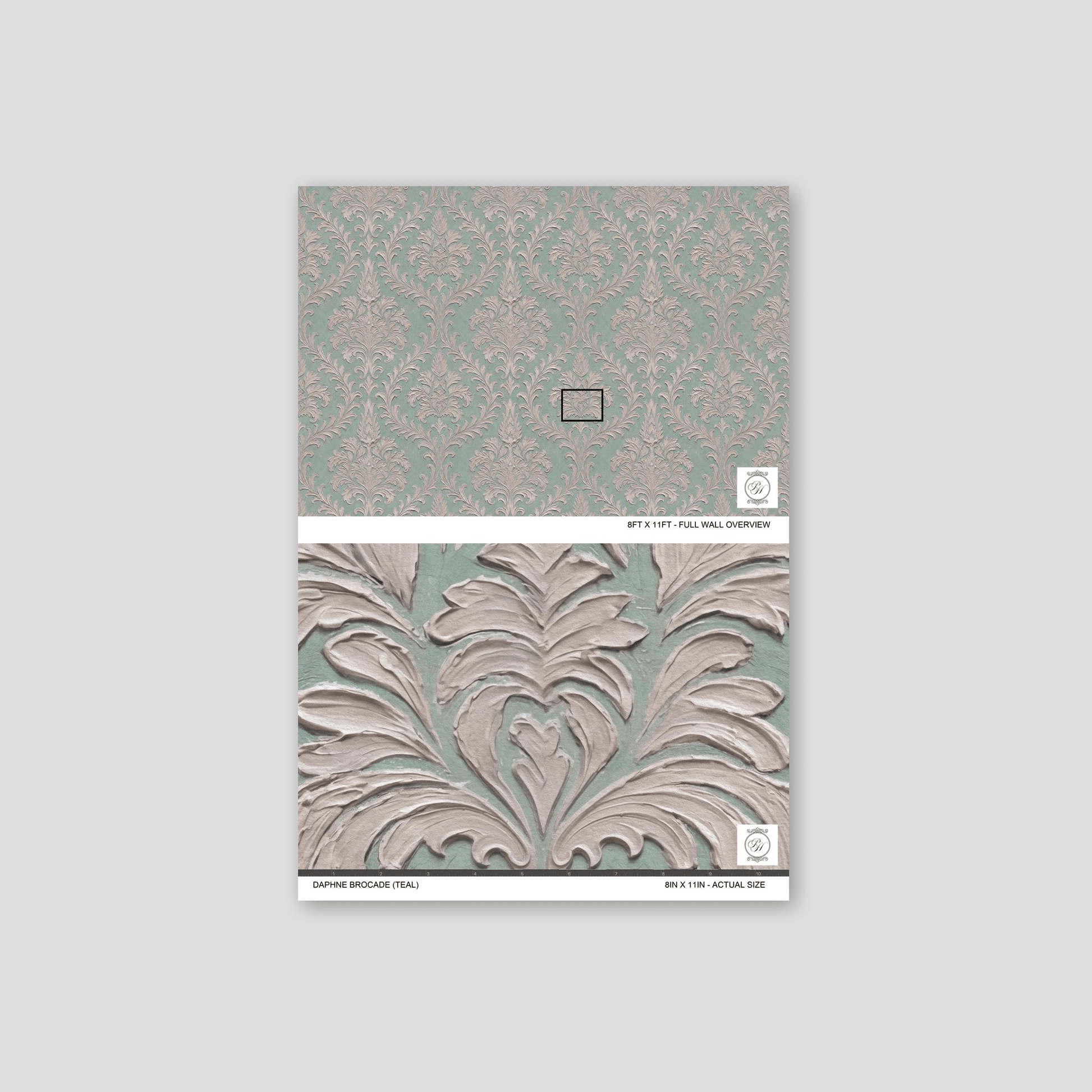 Daphne Brocade (Teal) Wallpaper