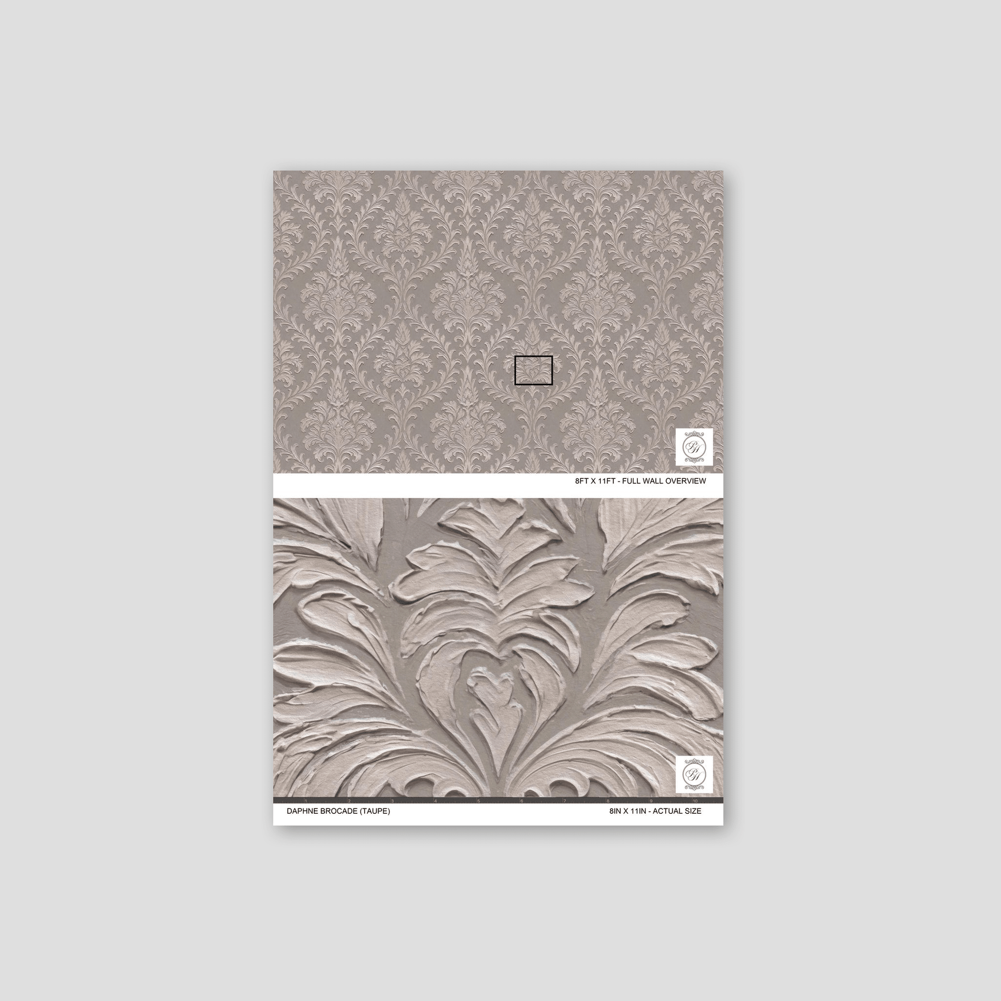 Daphne Brocade (Taupe) Wallpaper