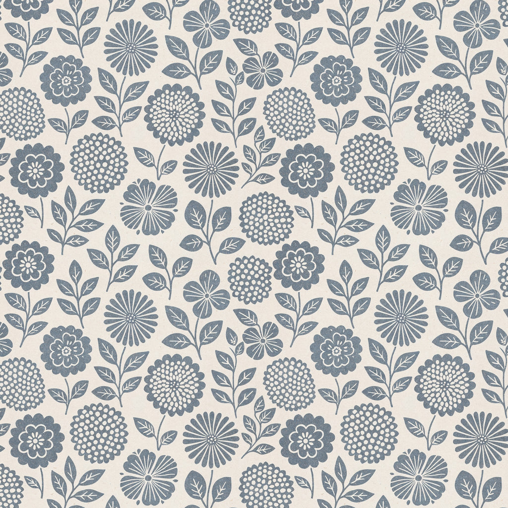 Folkflower (Blue) Wallpaper