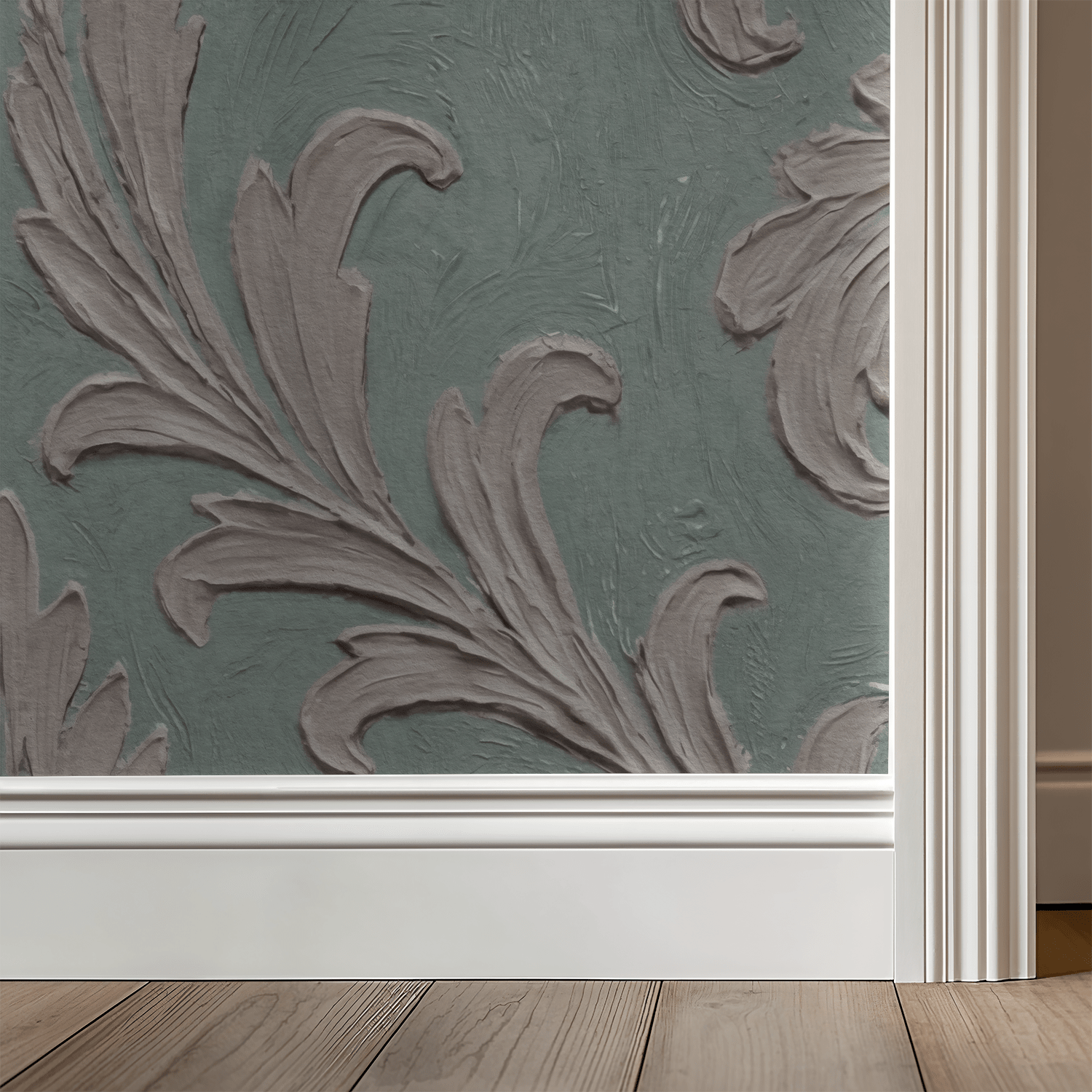 Daphne Brocade (Teal) Wallpaper