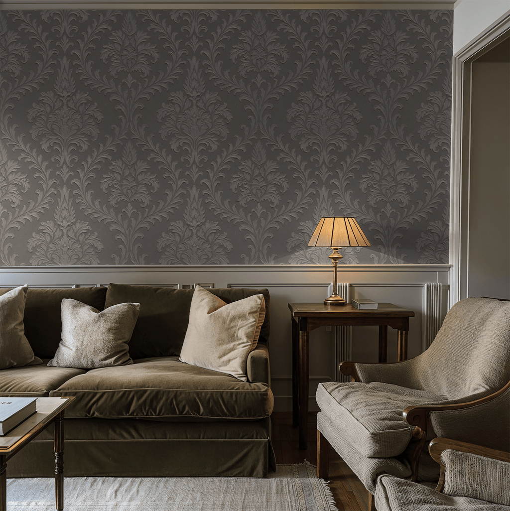 Daphne Brocade (Taupe) Wallpaper