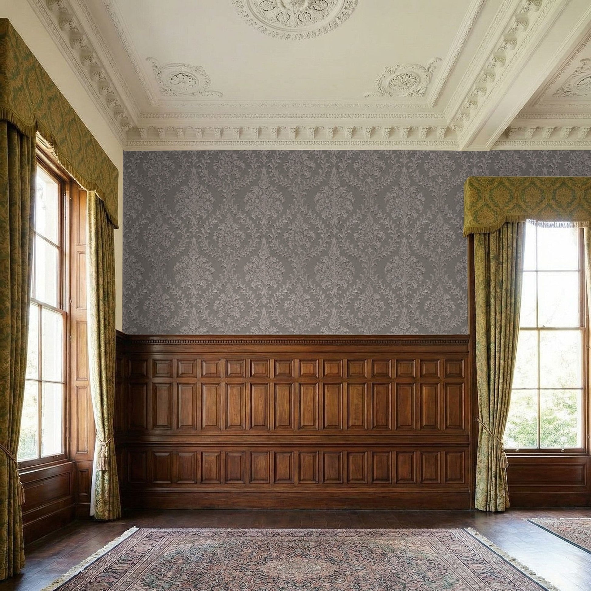 Daphne Brocade (Taupe) Wallpaper