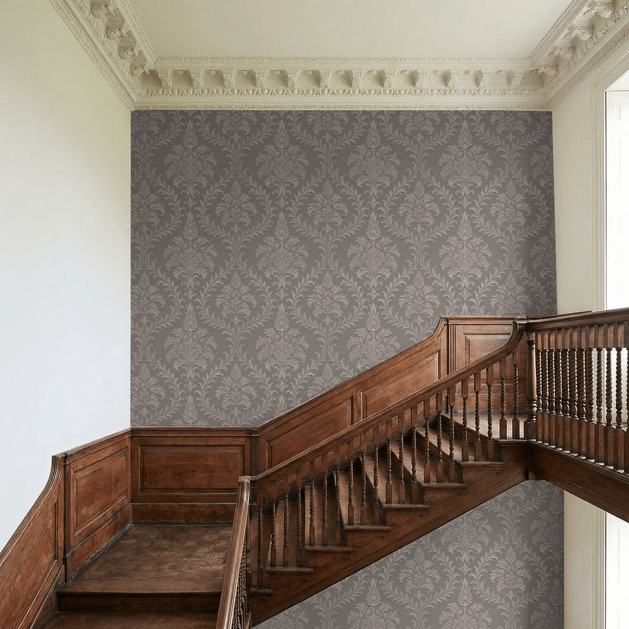 Daphne Brocade (Taupe) Wallpaper