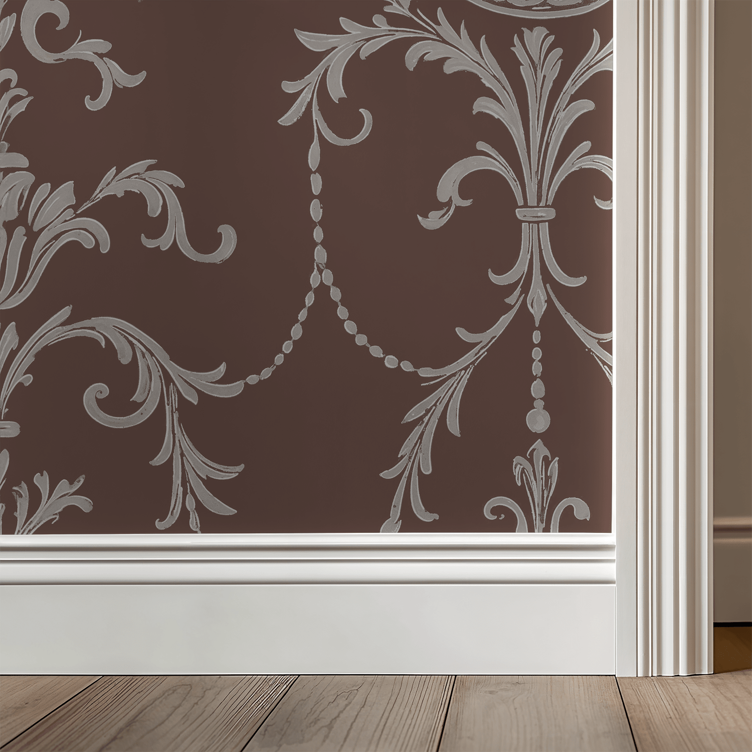 State Room Scroll (Mauve) Wallpaper