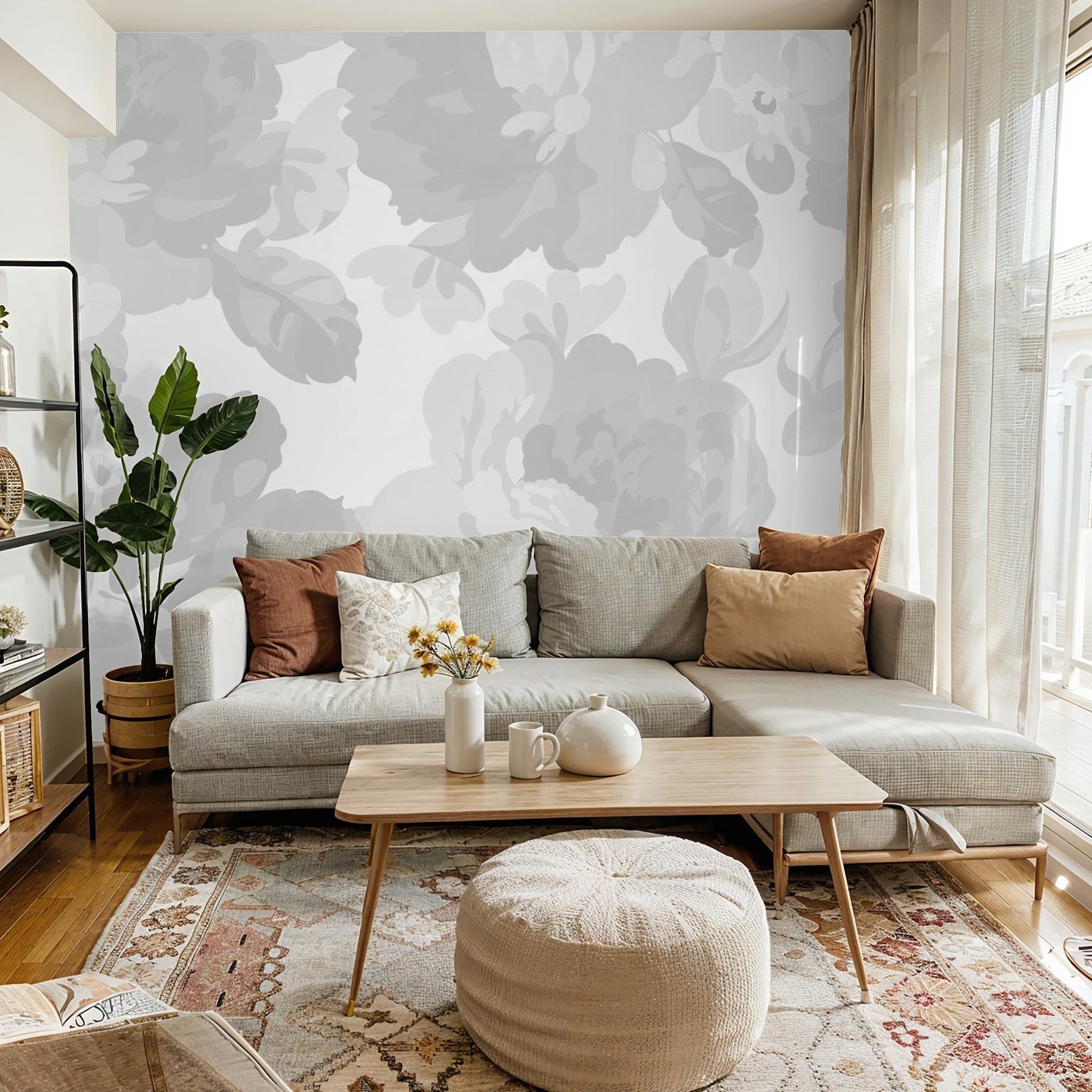 Terra Bloom (Gray) Wallpaper