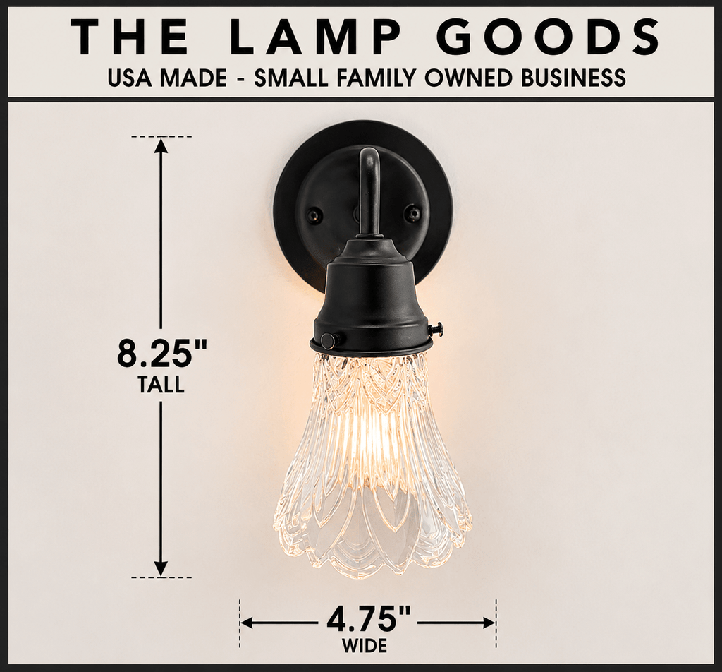 Clear Art-Deco Heavy Pressed Tulip Wall Sconce