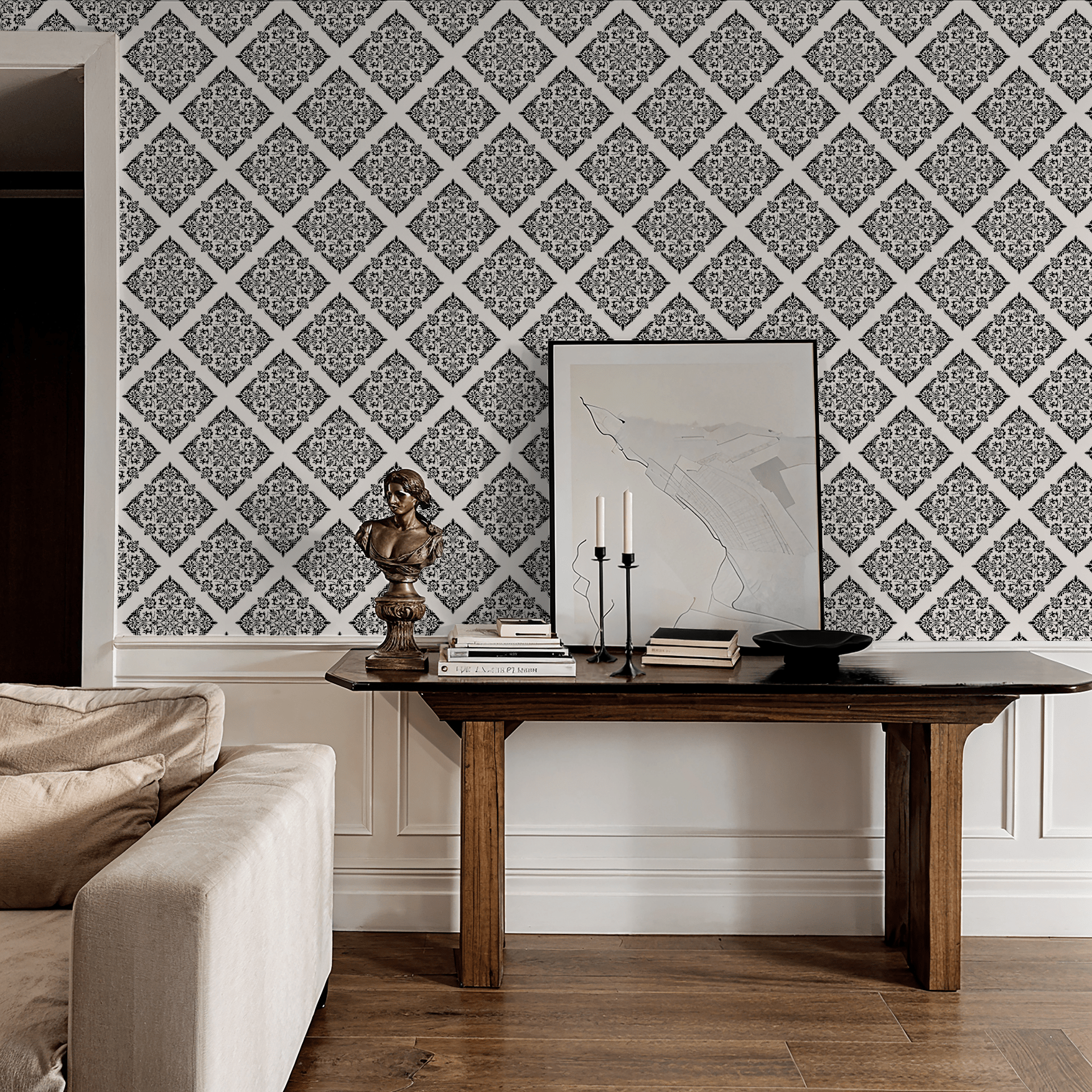 Thrifted Meadow (White) Wallpaper