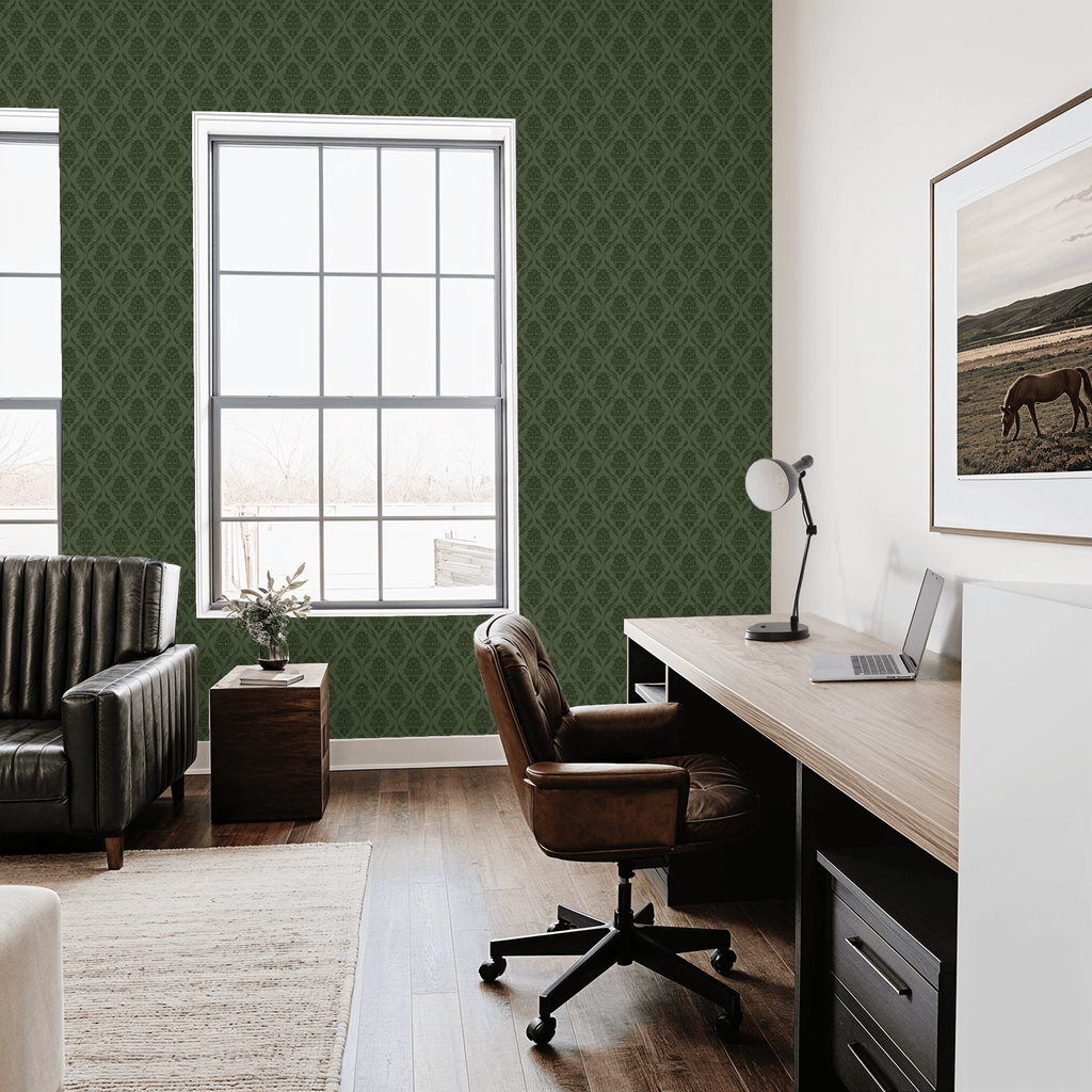 Farmhouse Revival (Green) Wallpaper