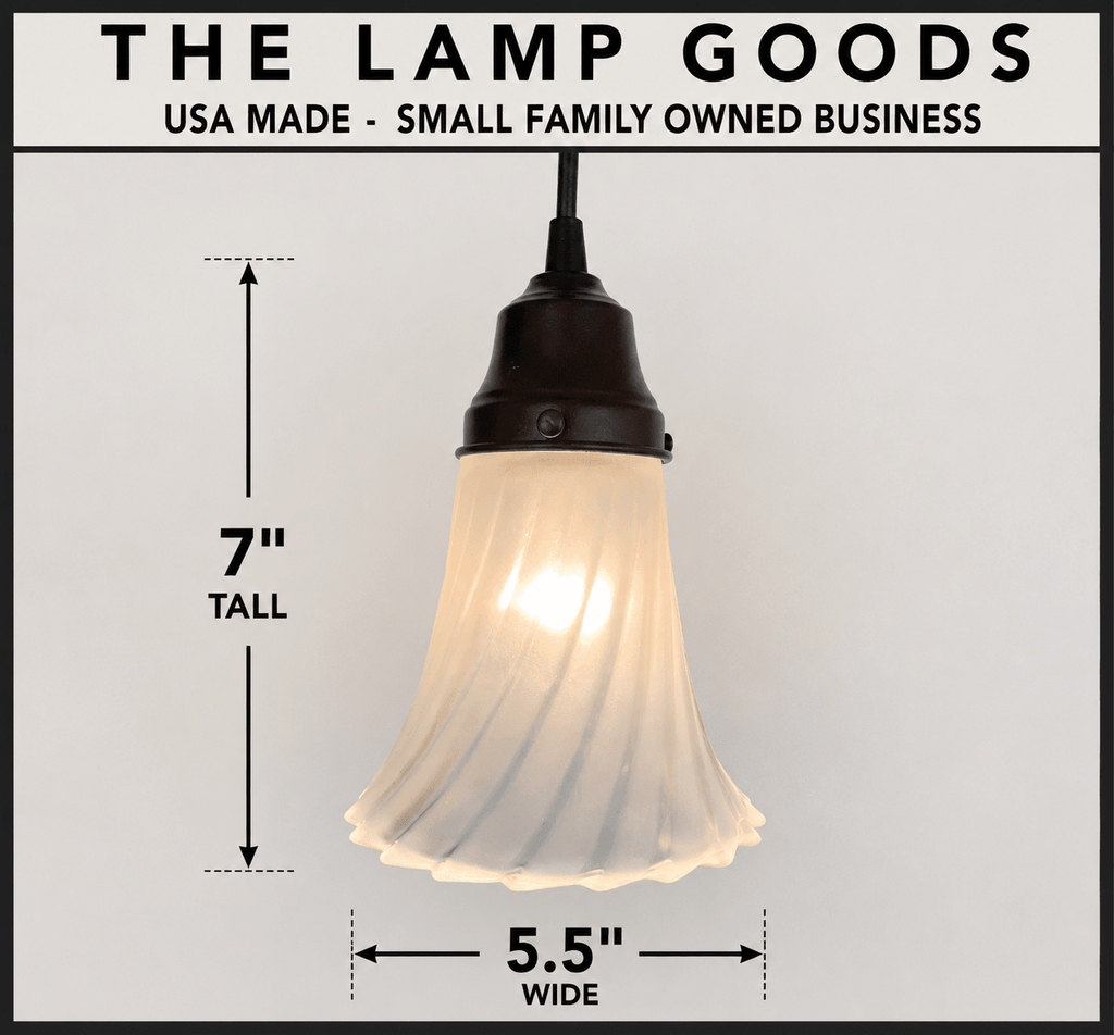 Vintage Frosted Spiral Pendant Light