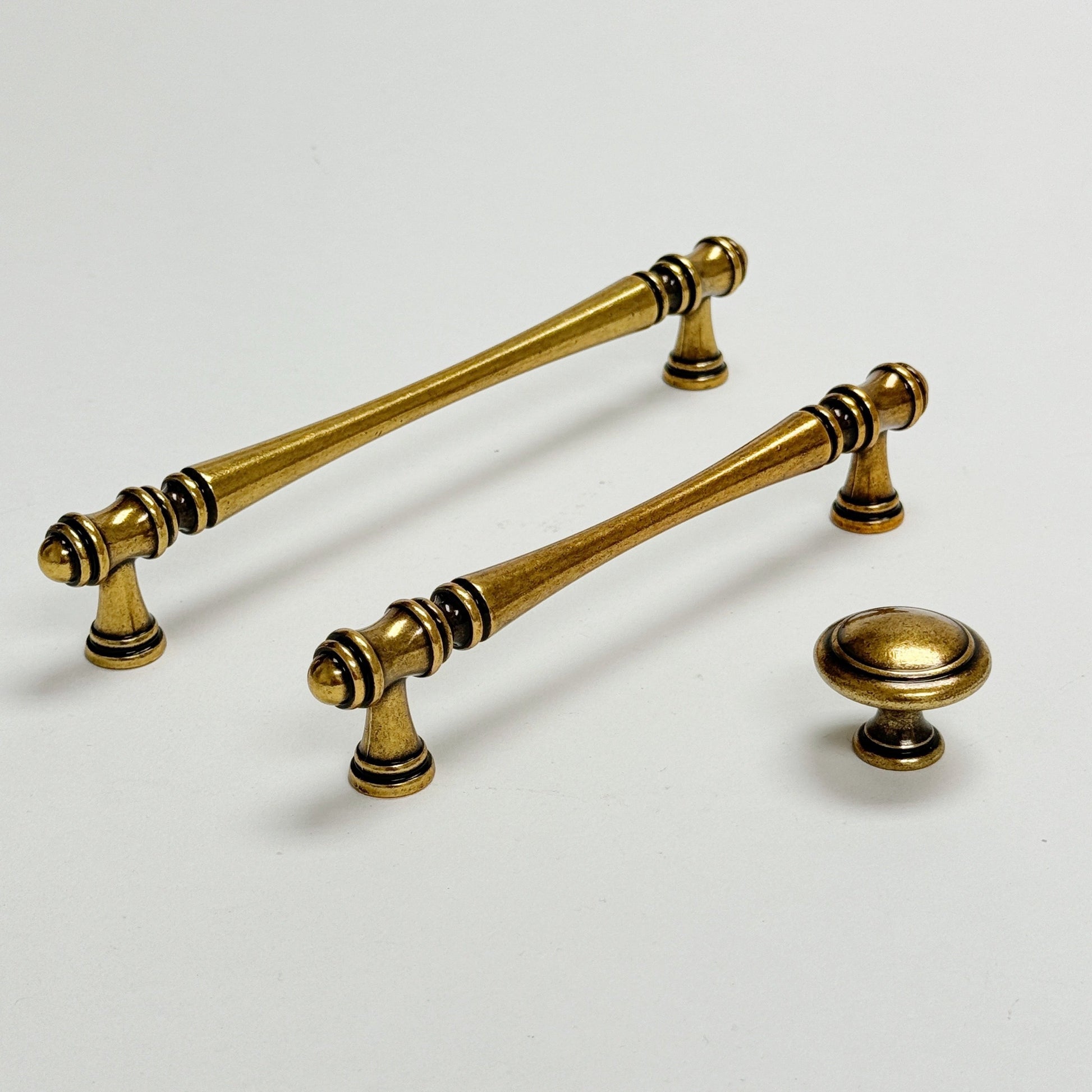 Traditional Antique Brass "Palermo" Drawer Knobs and Pulls