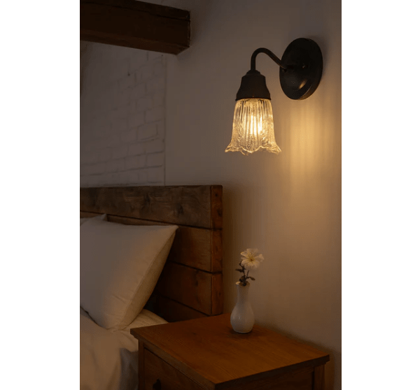 Antique Diamond Floral Flare Wall Sconce Light