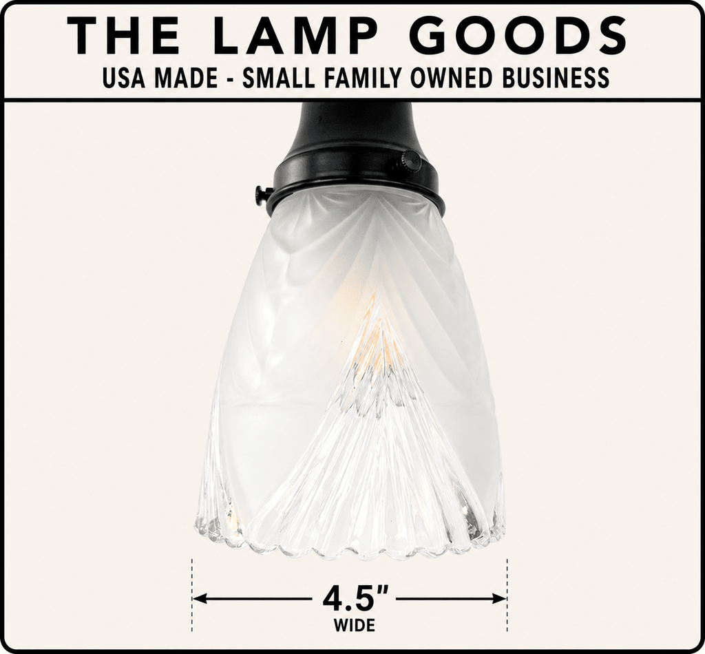 Clear And Frost Fan Ribbed Scallop Pendant Light/Wall Sconce