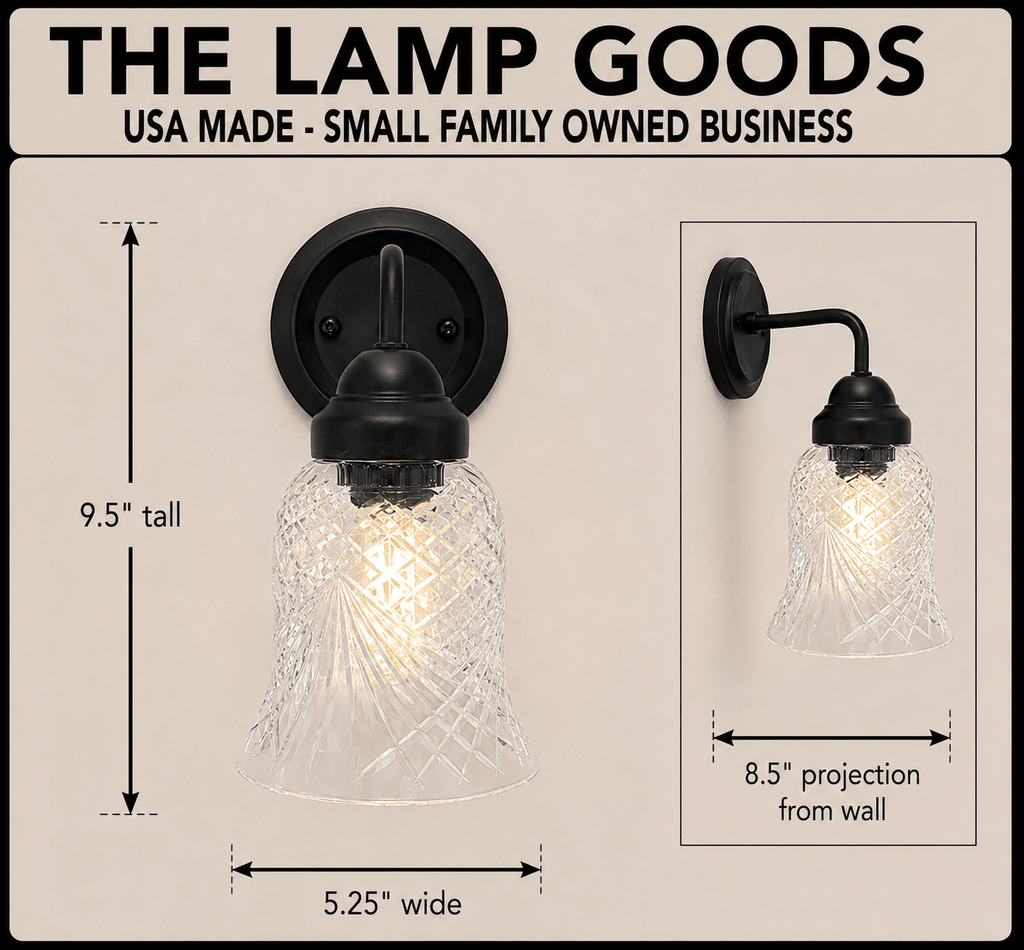 Clear Crosscut Crystal Style Wall Sconce