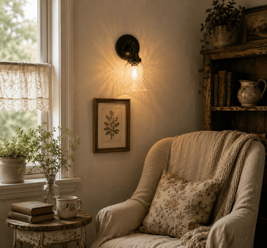 Clear Crosscut Crystal Style Wall Sconce