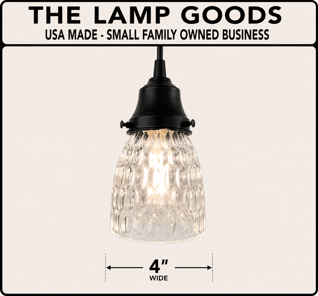 Clear Pebbled Texture Vintage Glass Pendant