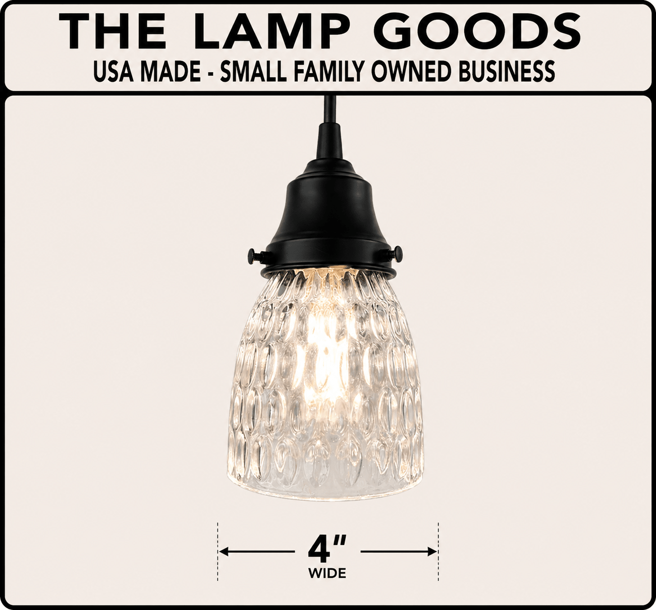 Clear Pebbled Texture Vintage Glass Pendant