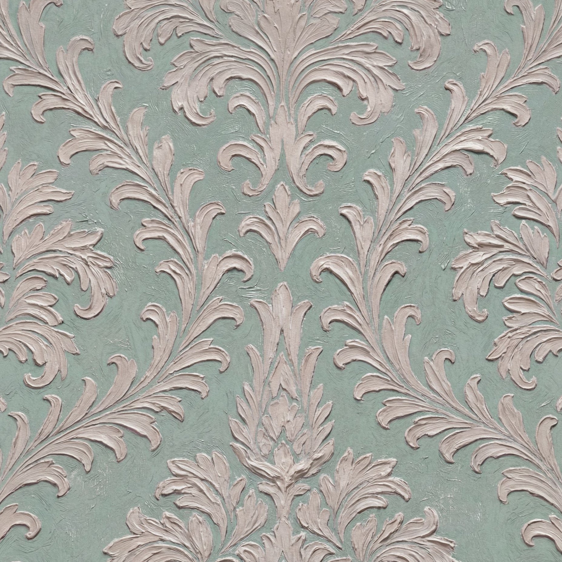 Daphne Brocade (Teal) Wallpaper