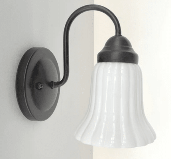 Fluted Milk Glass Wall Sconce