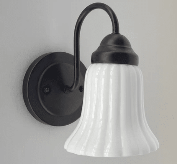 Fluted Milk Glass Wall Sconce