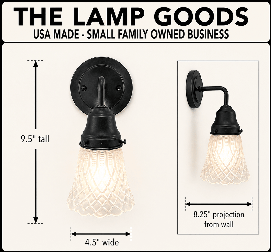 Frosted Diamond Quilted Glass Wall Sconce