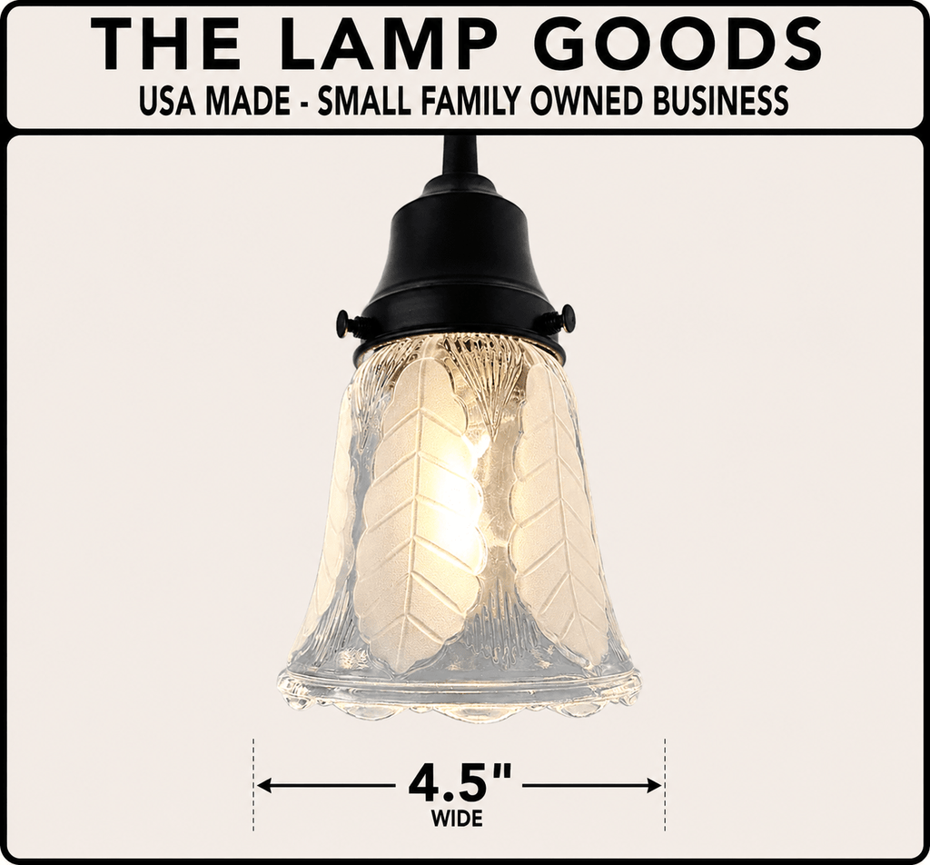 Frosted Leaf Embossed Clear Pendant Light