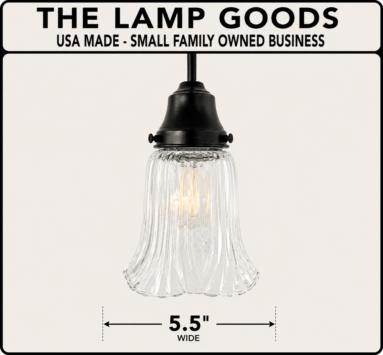 Heavy Pressed Scallop Flare Holophane Pendant
