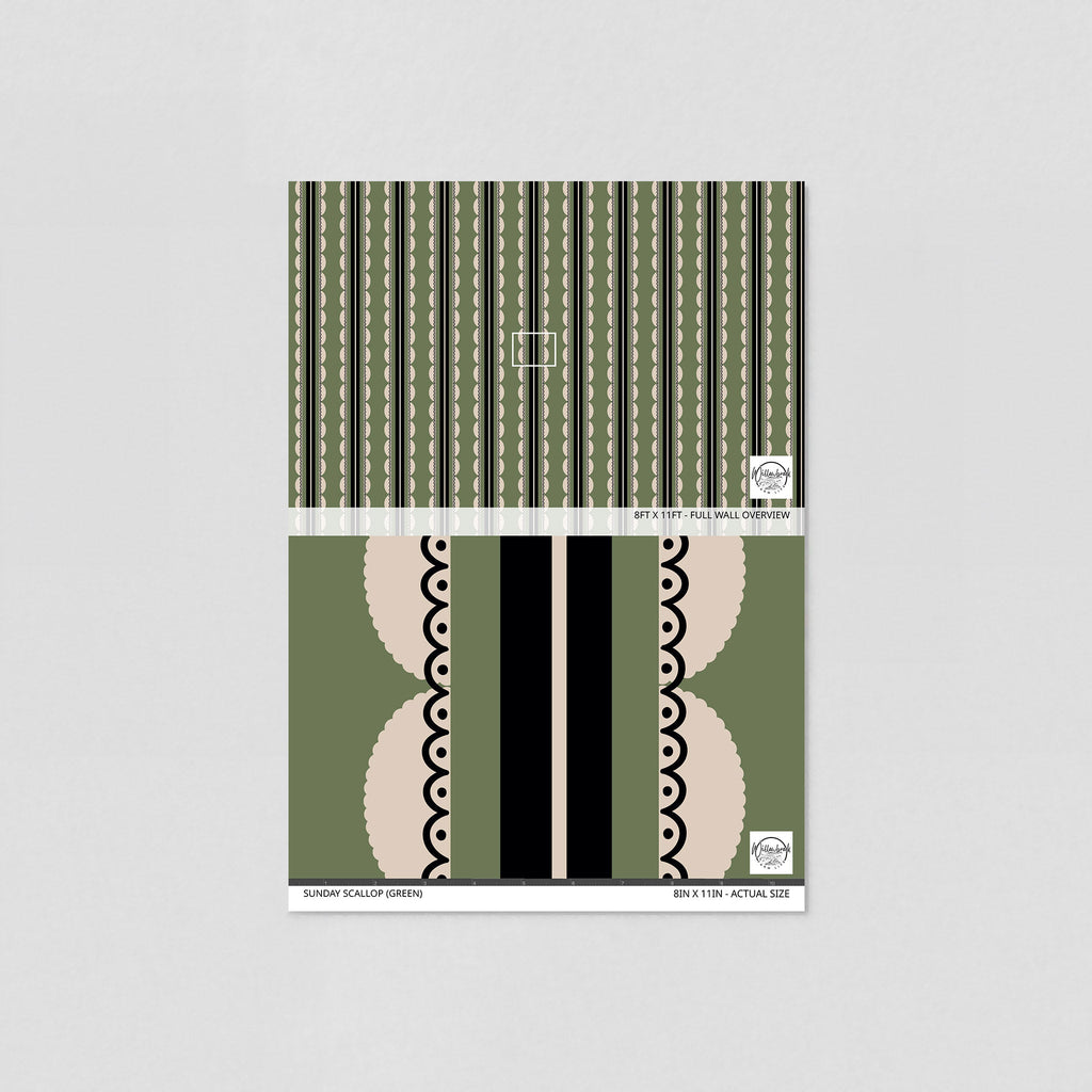 Sunday Scallop (Green) Wallpaper