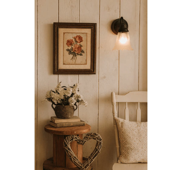 Scalloped Frost and Clear Delicate Hobnail Glass Wall Sconce