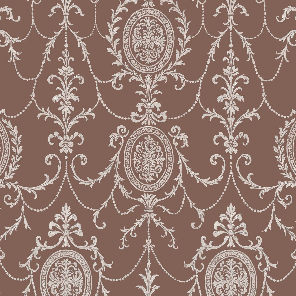 State Room Scroll (Mauve) Wallpaper