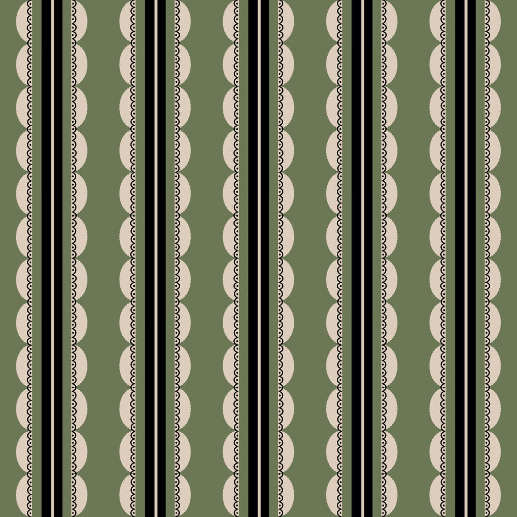 Sunday Scallop (Green) Wallpaper