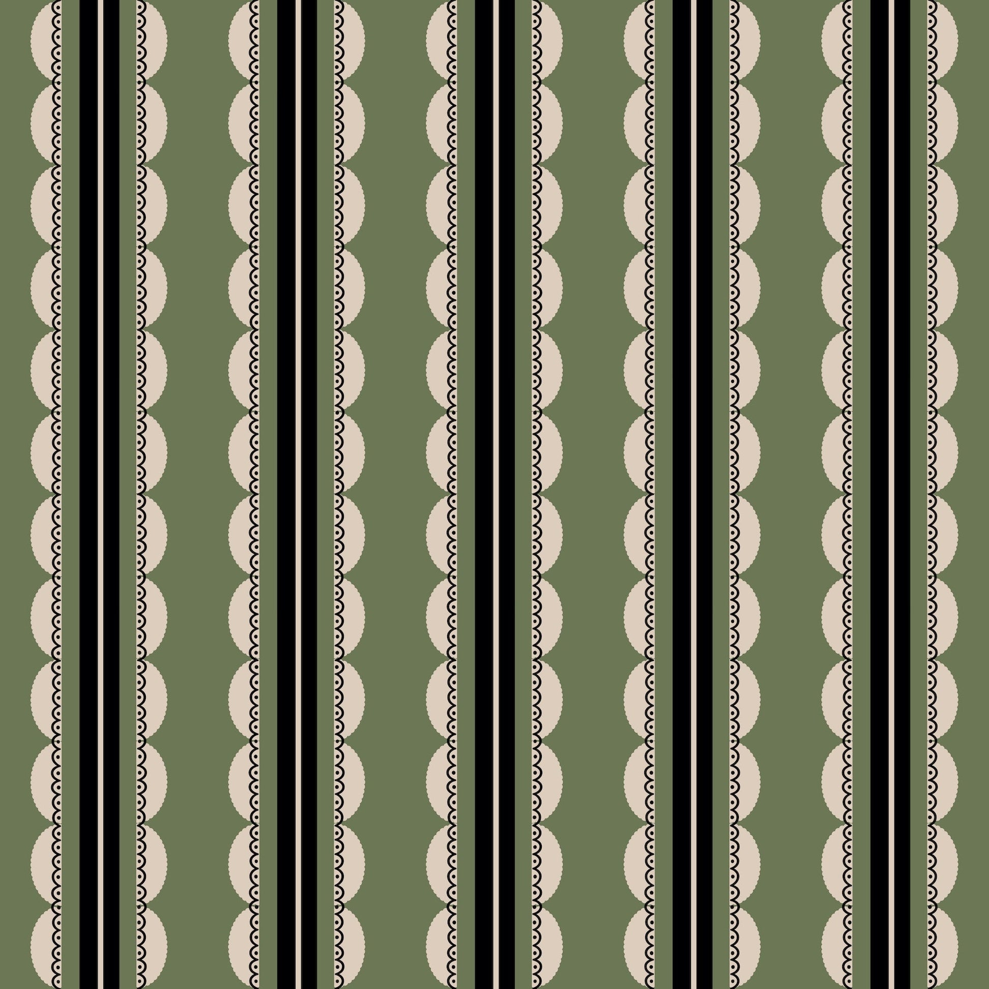 Sunday Scallop (Green) Wallpaper