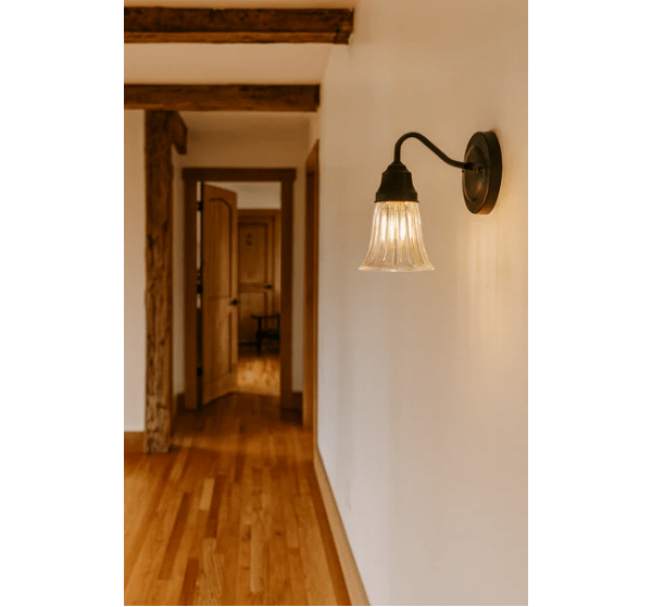 Thick Holophane Clear Glass Wall Sconce or Pendant Light