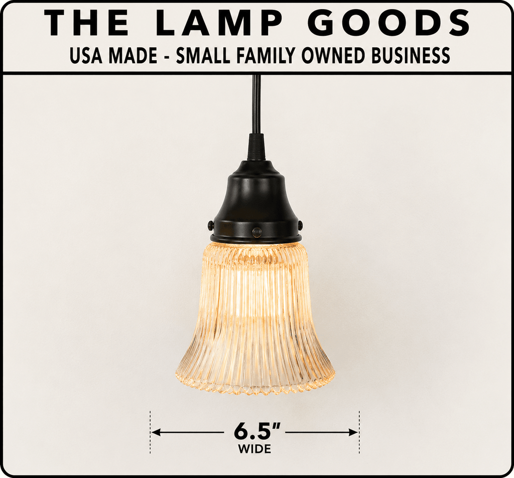 Amber Holophane Clear Glass Wall Sconce or Pendant Light