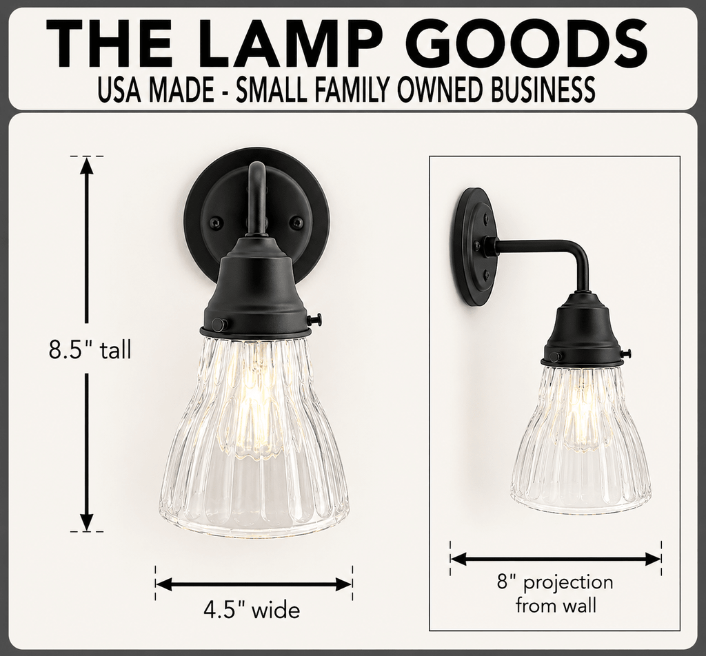 Thick Holophane Clear Glass Wall Sconce or Pendant Light
