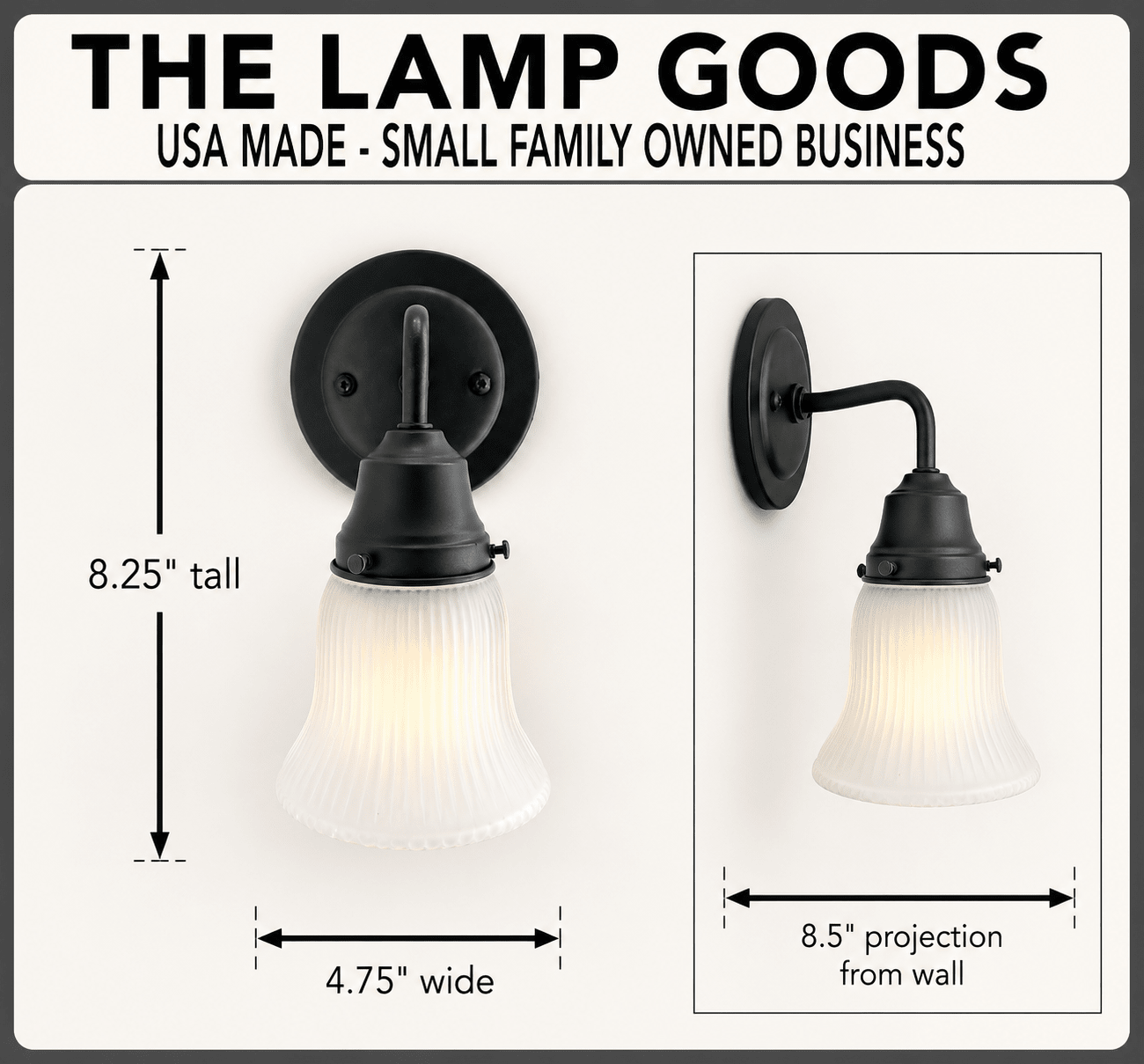 Frosted Bell-Shaped Holophane Glass Wall Sconce or Pendant Light