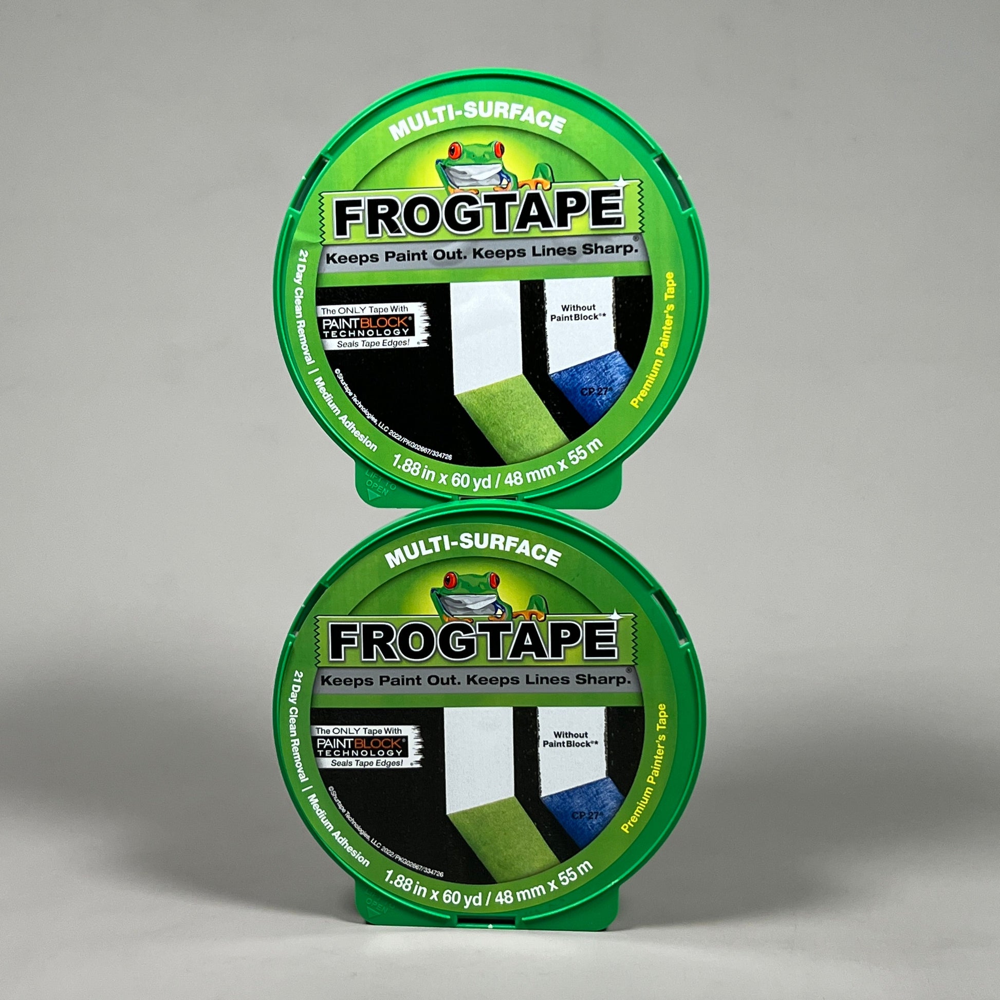 2-PK SHURTAPE FROGTAPE Multi-Surface Masking Tape Green 1.88 in x 60 yd 334726 (New)