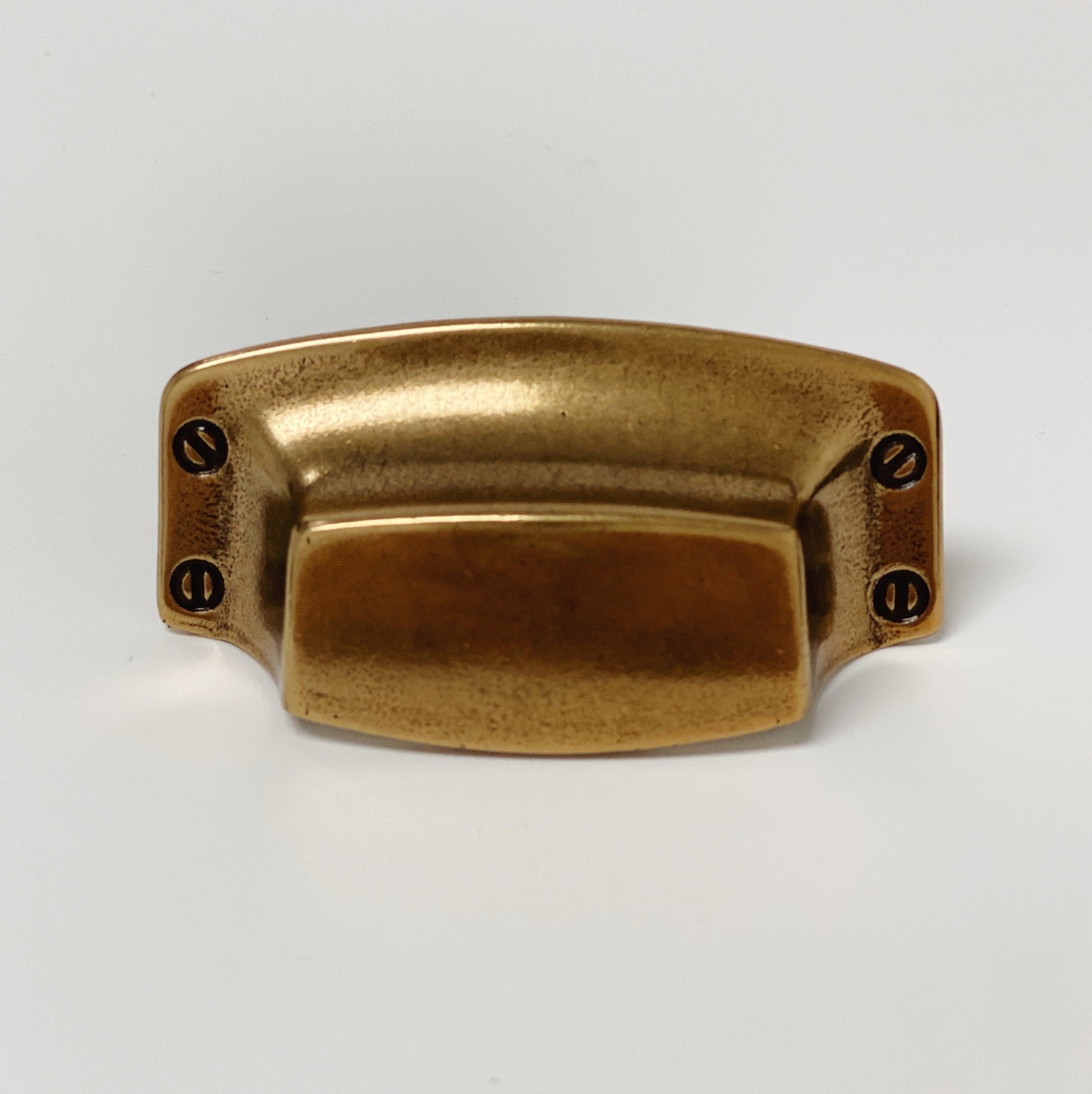 Drawer Cup Pull "Tuscany" in Antique Brass - Brass Cabinet Hardware