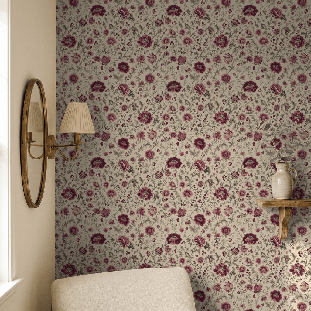Mulberry Chintz Wallpaper