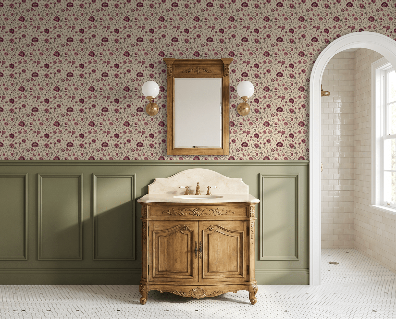 Mulberry Chintz Wallpaper
