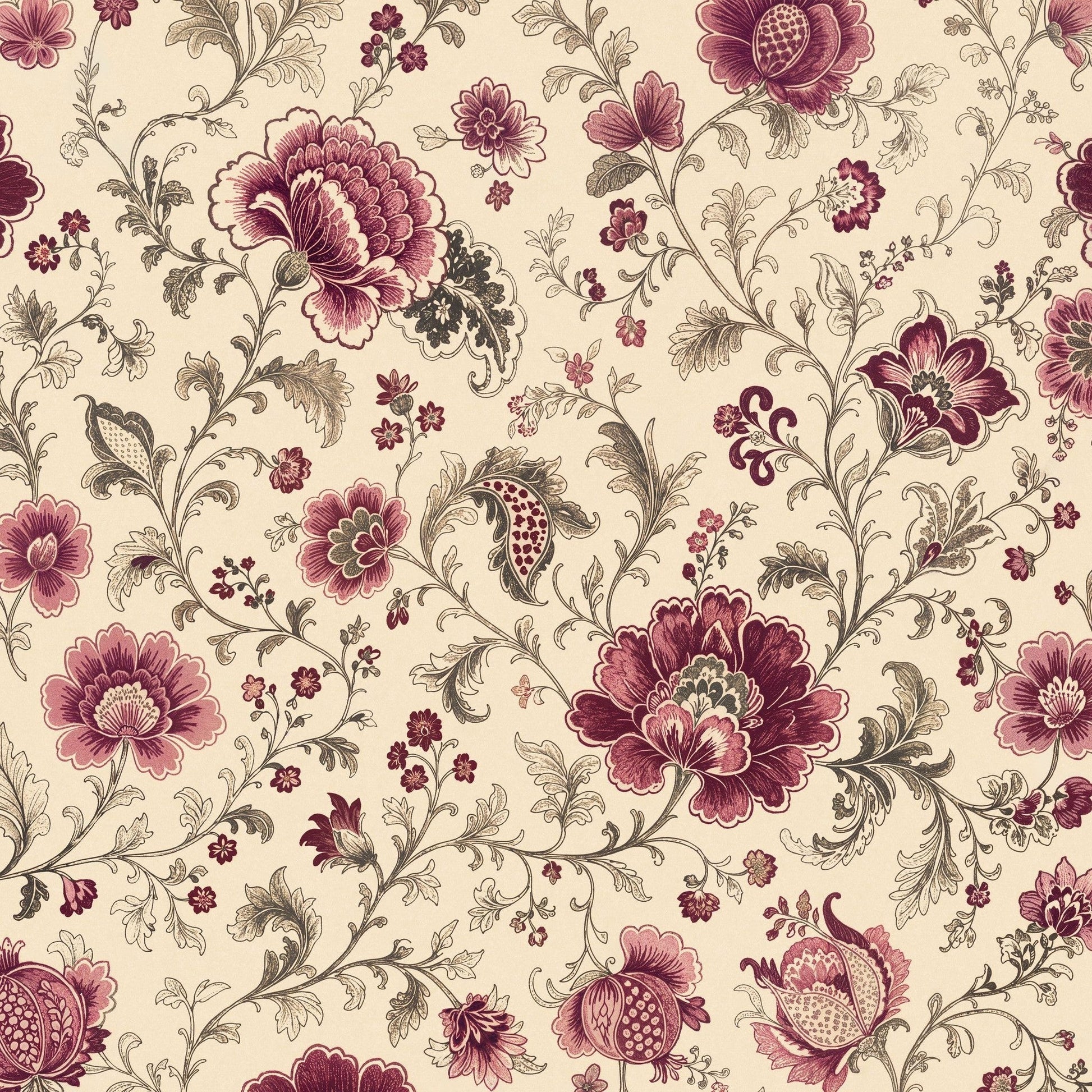 Mulberry Chintz Wallpaper