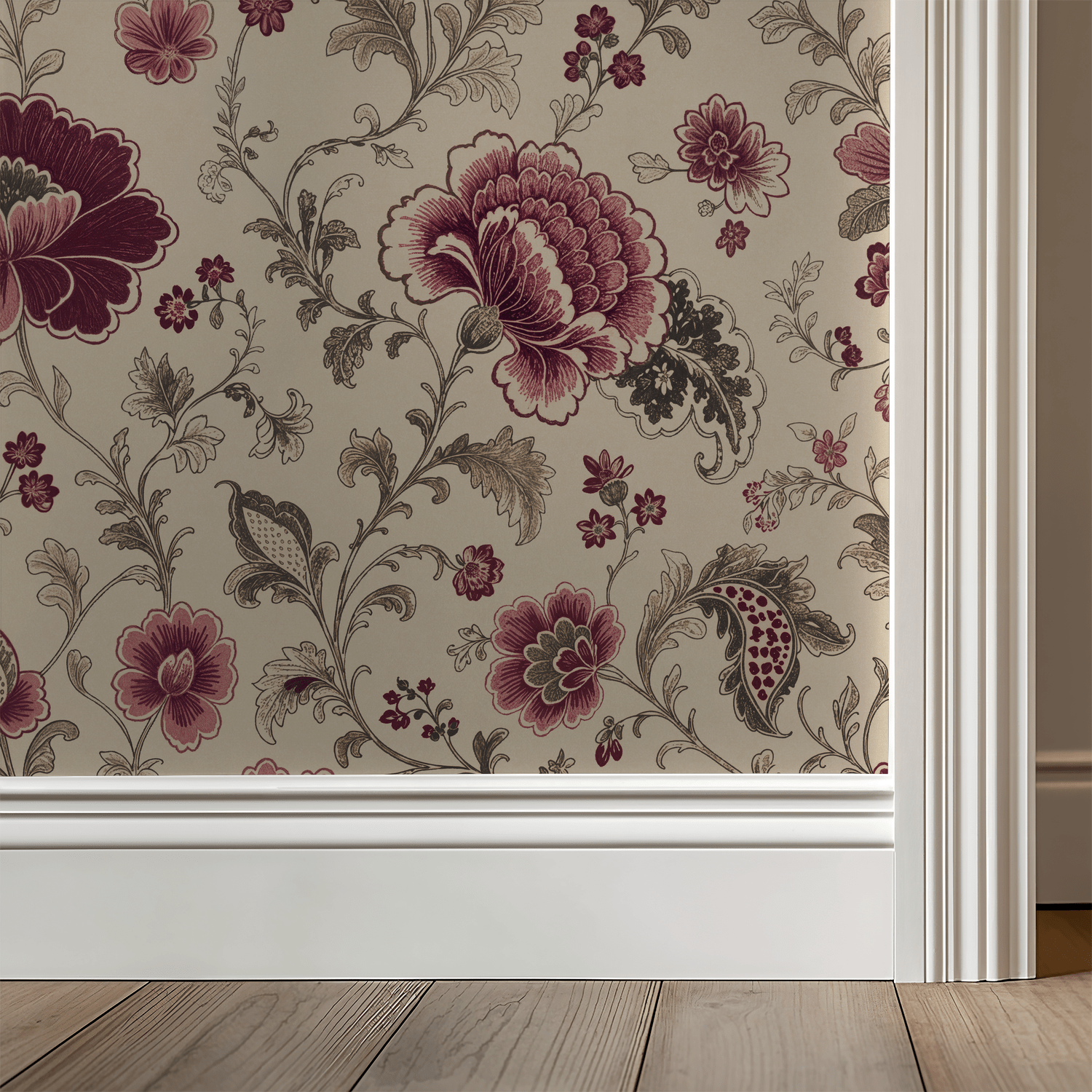 Mulberry Chintz Wallpaper
