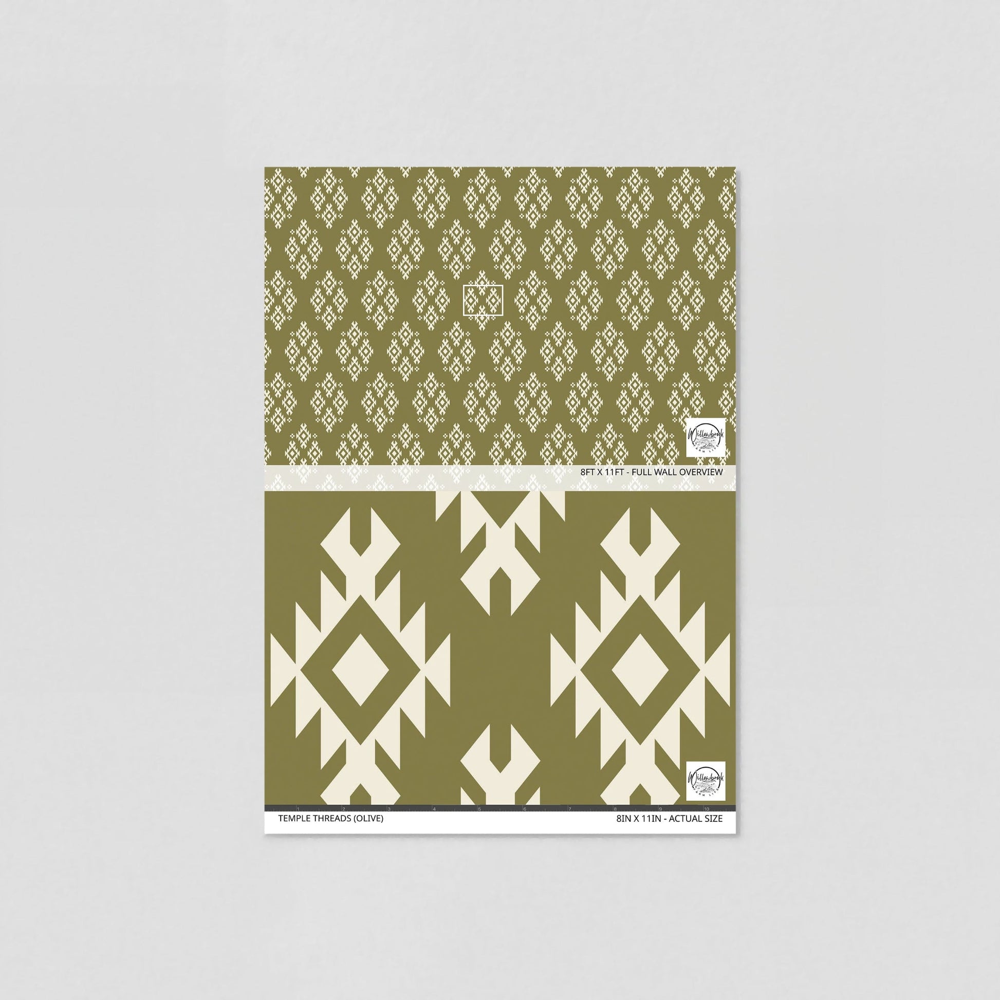 Temple Threads (Olive) Wallpaper