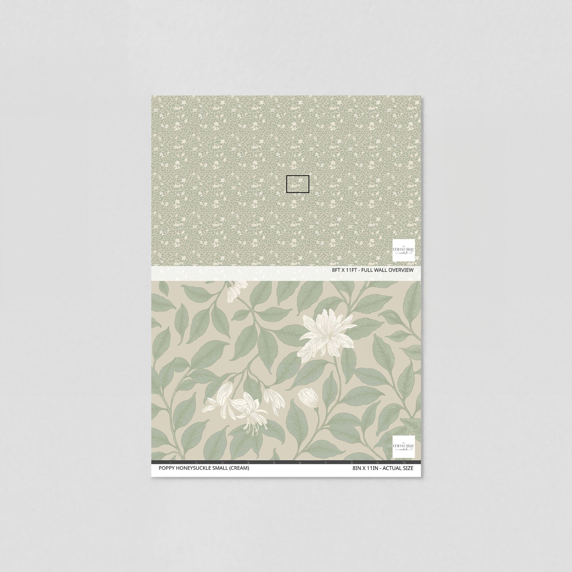 Poppy Honeysuckle Small (Cream) Wallpaper