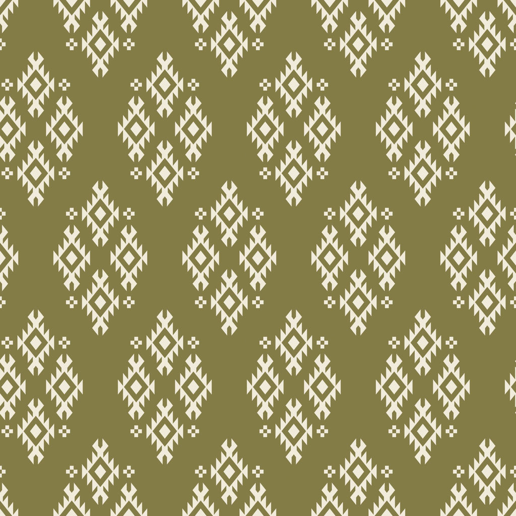 Temple Threads (Olive) Wallpaper