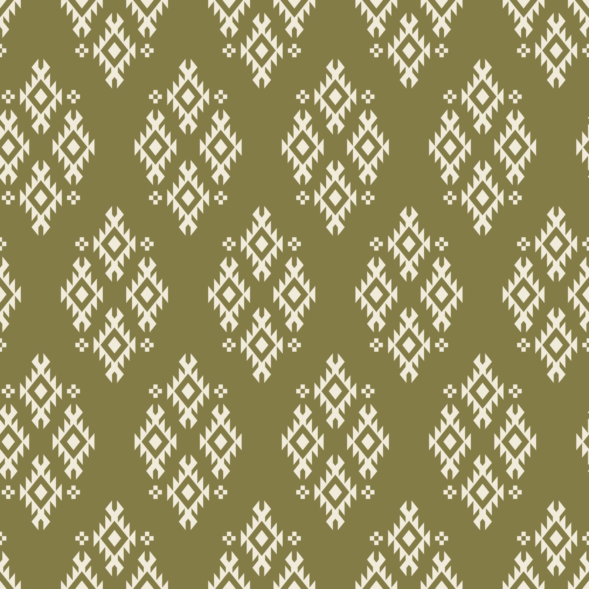 Temple Threads (Olive) Wallpaper