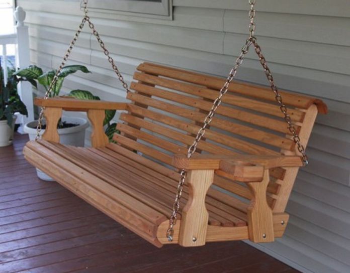 amish rollback wooden front porch swing